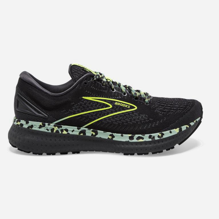 Brooks Women's Glycerin 19 Road Running Shoes Singapore - Black/Ebony/grey Charcoal/Nightlife/green